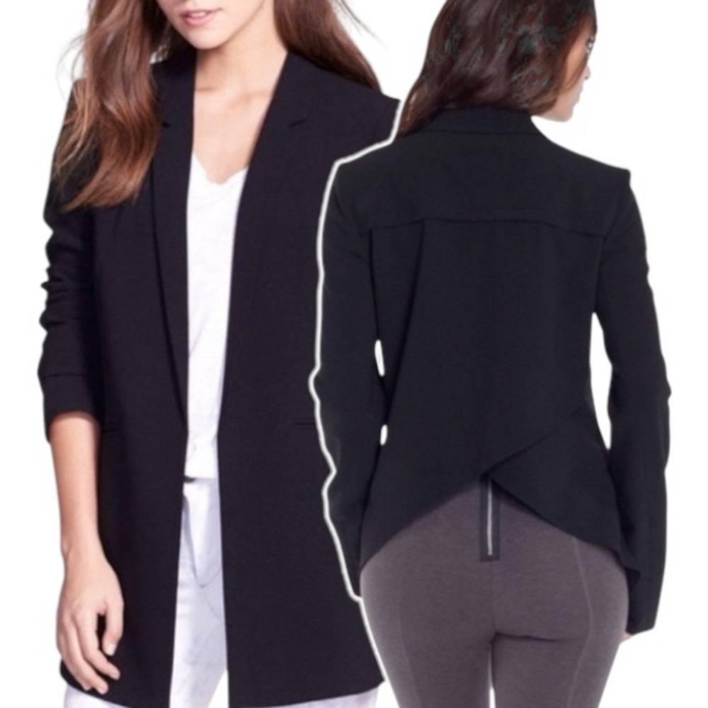 Sam Edelman Black High-Low Cross-Back Open Blazer — Size XS